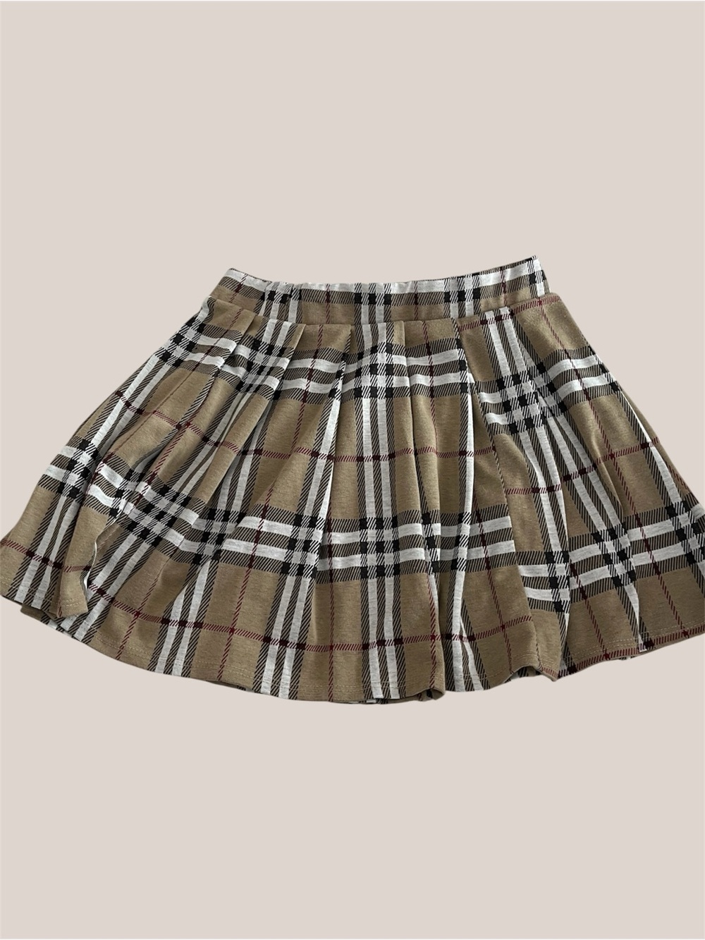 Pleated Plaid Skirt
